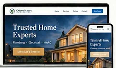 Bright Home Services website shown on a laptop and phone