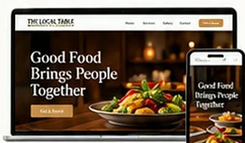 The Local Table website shown on a laptop and phone