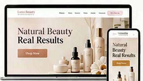 Luna Beauty Co. website shown on a laptop and phone